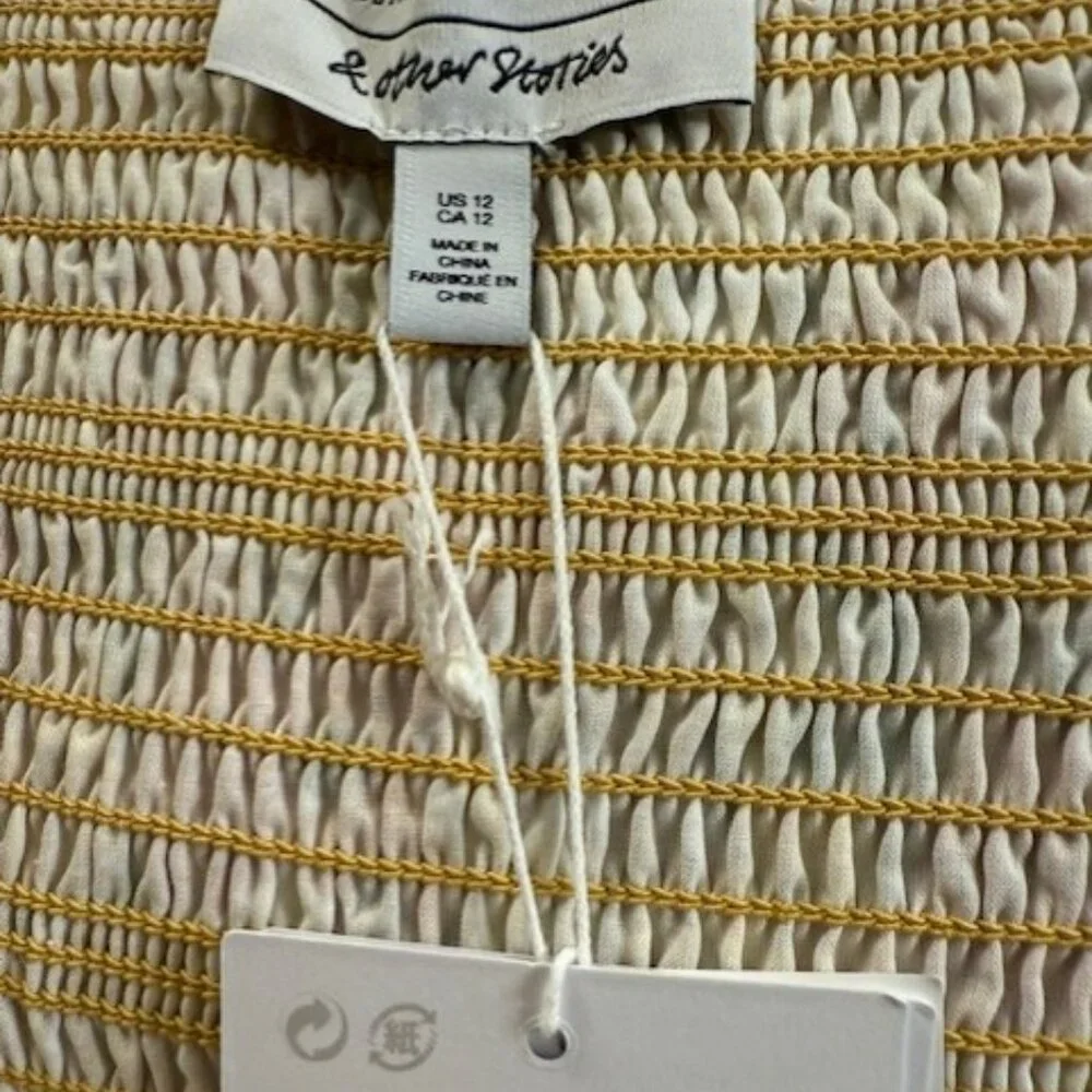 Retro & Other Stories cotton floral printed smock mini dress in multi - Picture 16 of 16